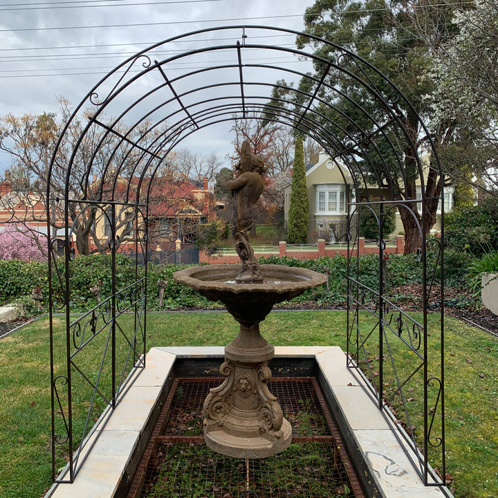 Garden Arch - Walkway Gazebo Metal Rustic Brown