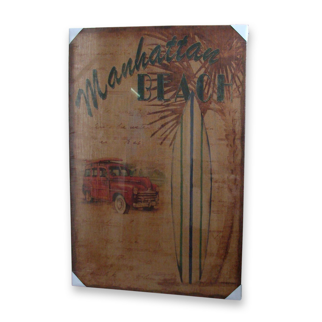 Print - Jute Framed Manhatten Beach