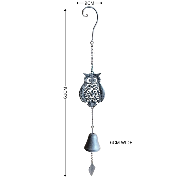 Hanging Bell - Owl Rustic Brown