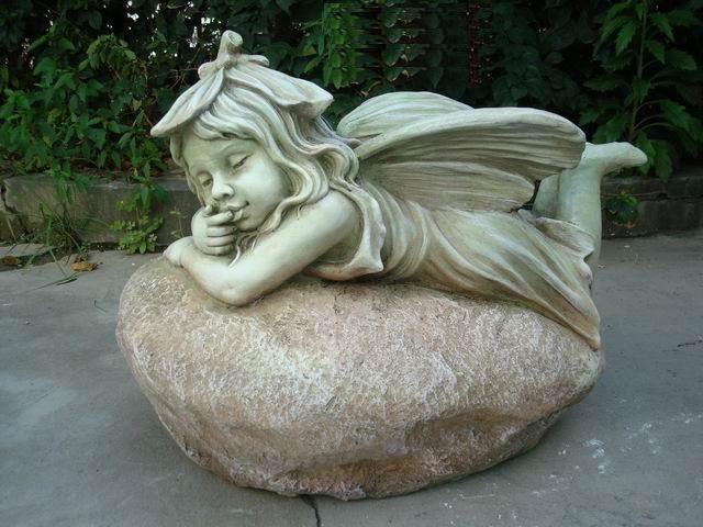 Statue Fairy - Laying on Rock