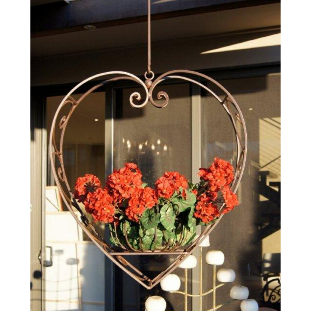 Hanging Heart Large Rustic Brown