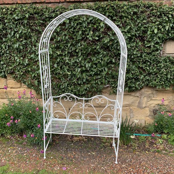 Garden Arch - with Bench Seat Rustic Cream