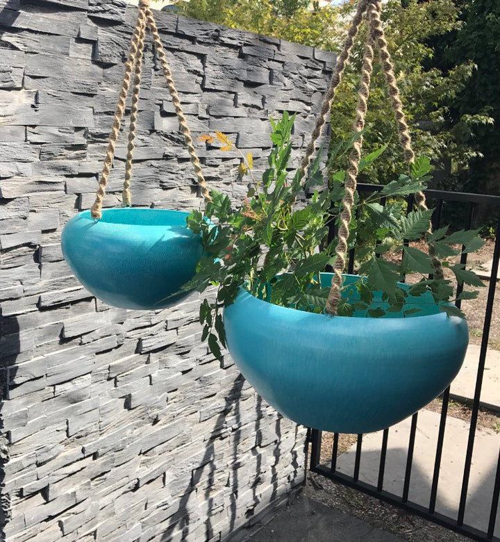 Hanging Planter - Set of 2 Aqua