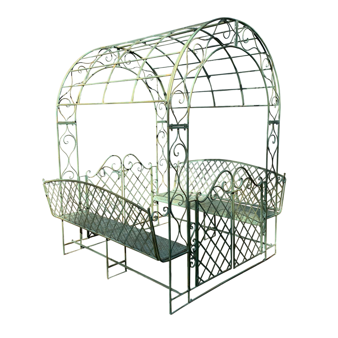 Garden Gazebo - with Gates and Bench Seats