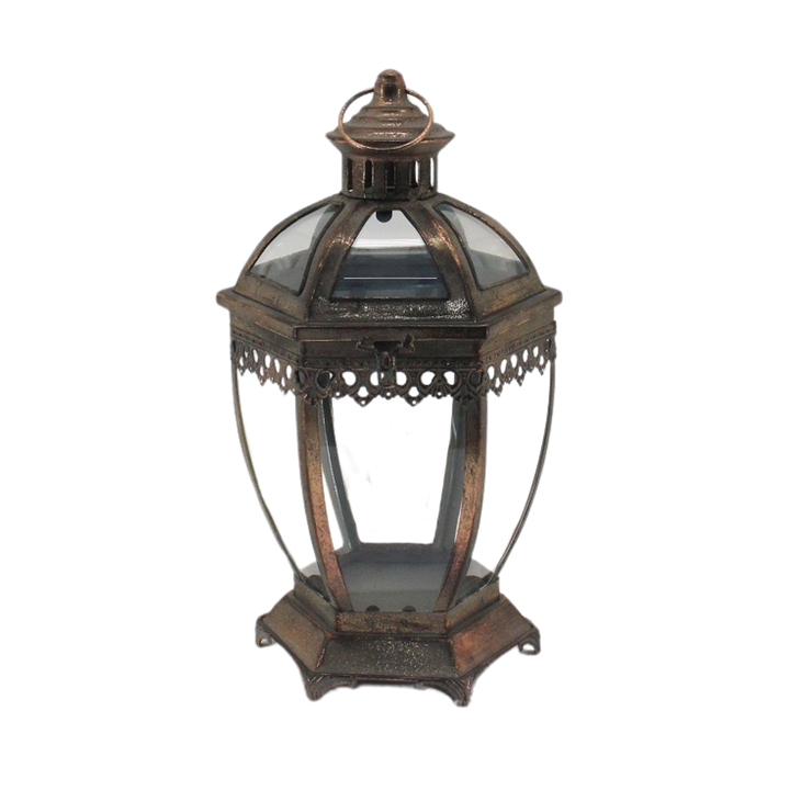 Metal Lantern with Glass - Pearl