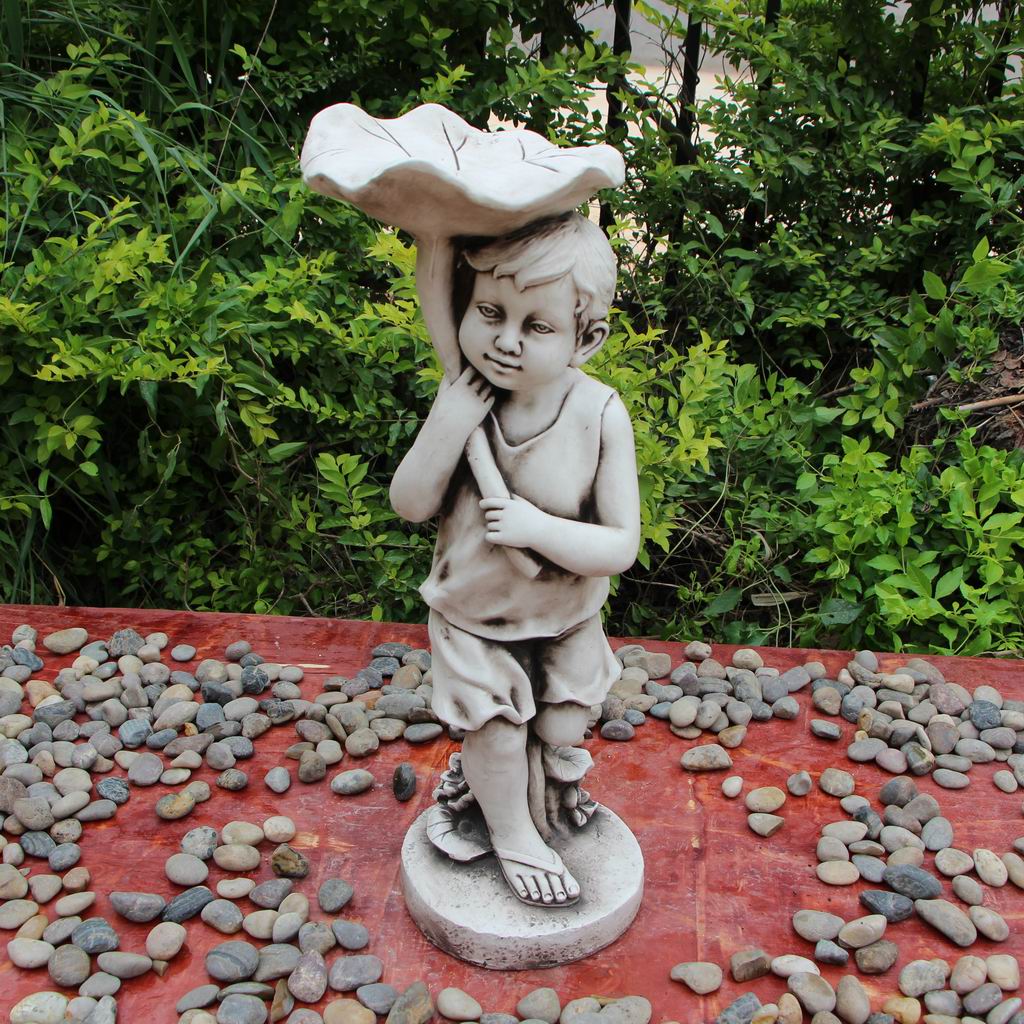 Statue Boy Birdfeeder