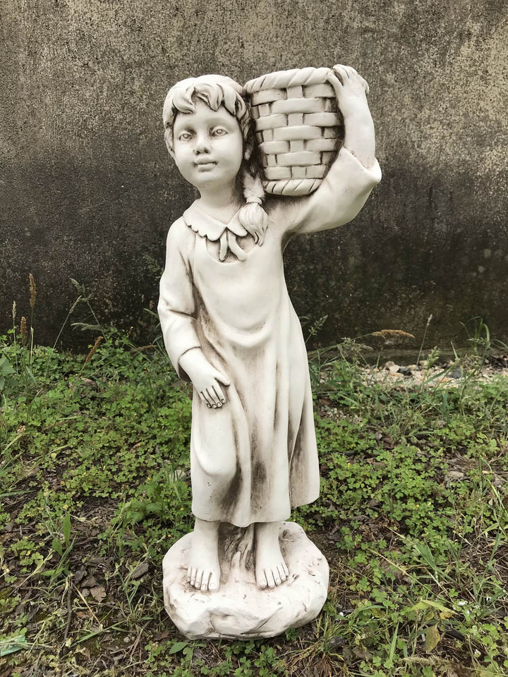 Statue - Holding Basket Planter Girl