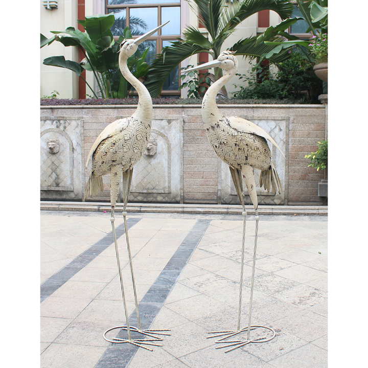Crane Set - 2 Large Rustic Cream