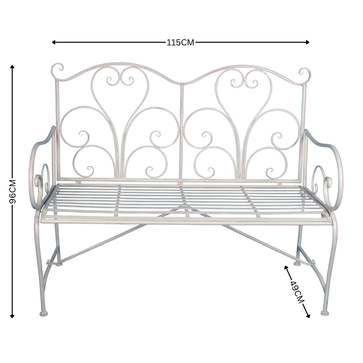 Garden Bench - Adele Metal Cream Brush