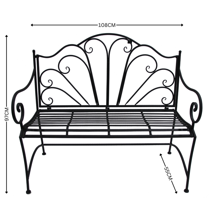 Garden Bench - Ava Black