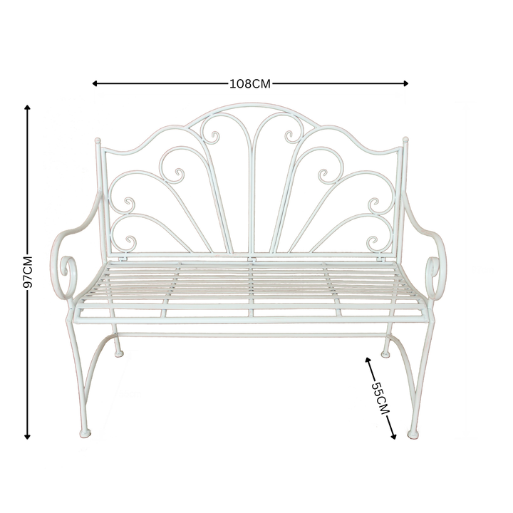 Garden Bench - Ava Antique Cream