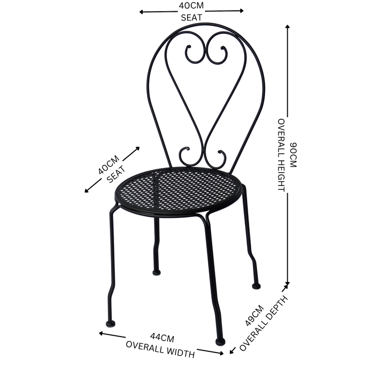 Chairs - Bella without arms Black LIMITED STOCKS!
