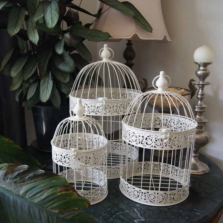Bird Cage - Round Set 4 Cream