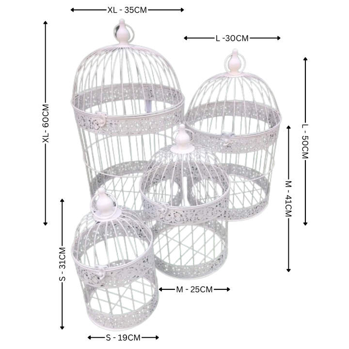Bird Cage - Round Set 4 Cream
