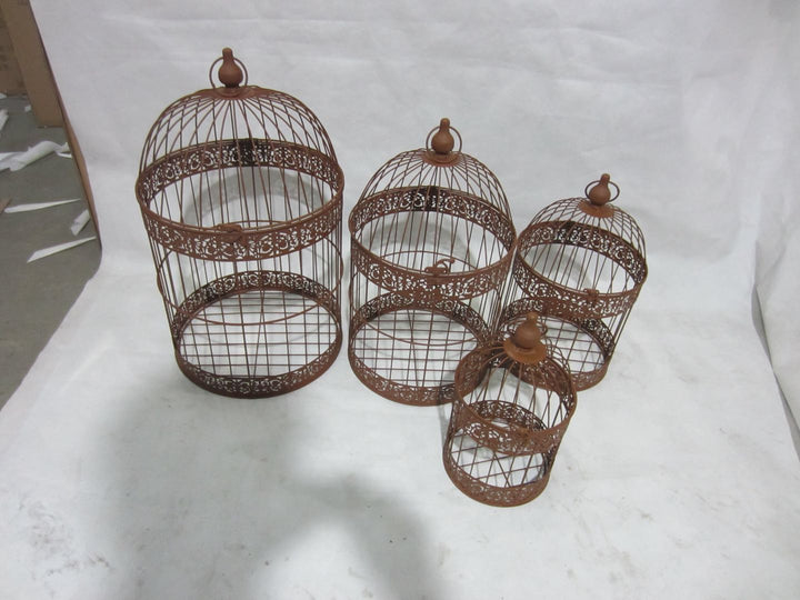 Bird Cage - Round Set 4 Rust