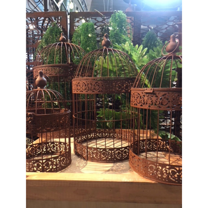 Bird Cage - Round Set 4 Rust