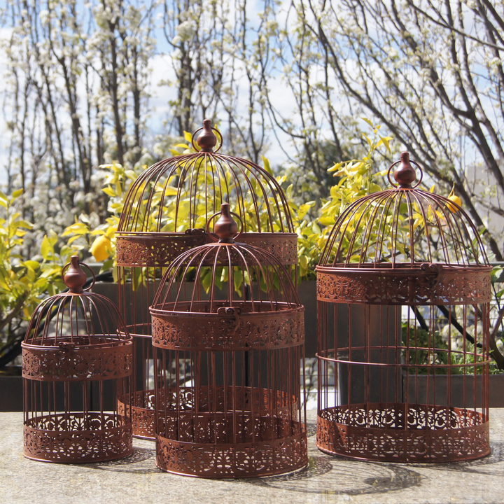 Bird Cage - Round Set 4 Rust