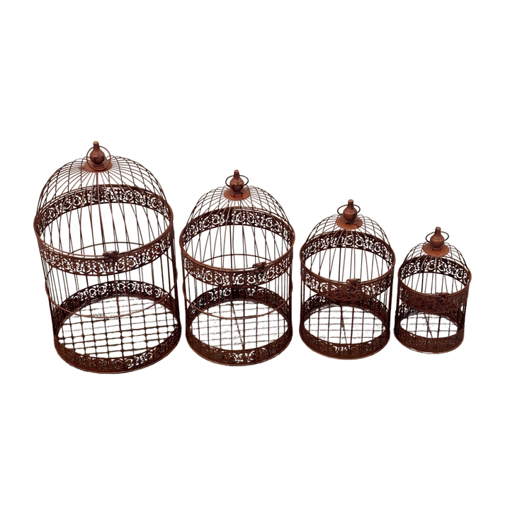 Bird Cage - Round Set 4 Rust