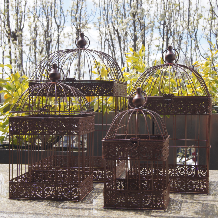 Bird Cage - Square set 4 Rust
