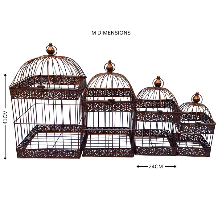 Bird Cage - Square set 4 Rust