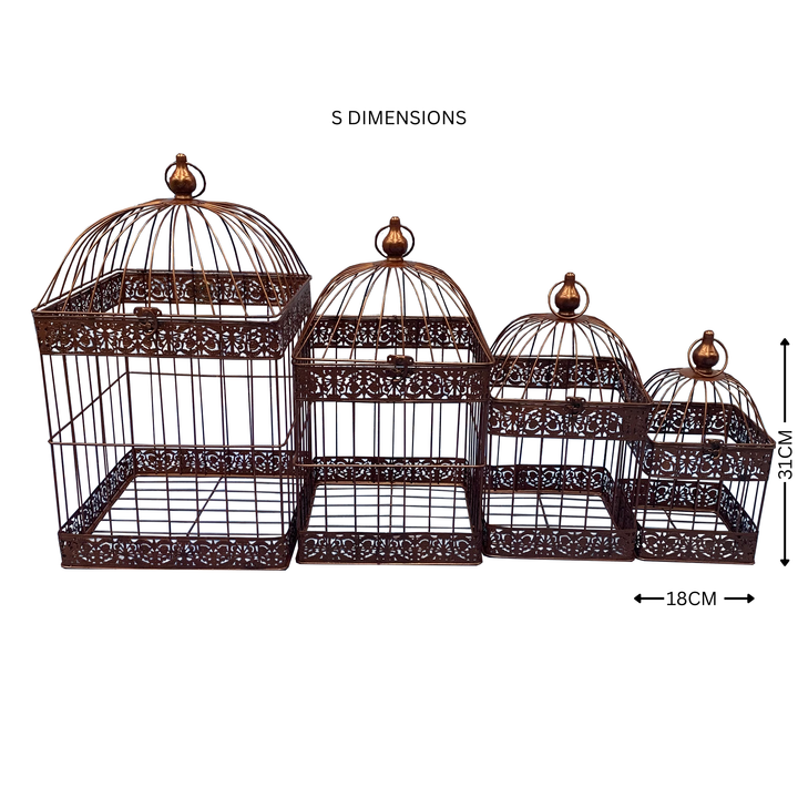 Bird Cage - Square set 4 Rust