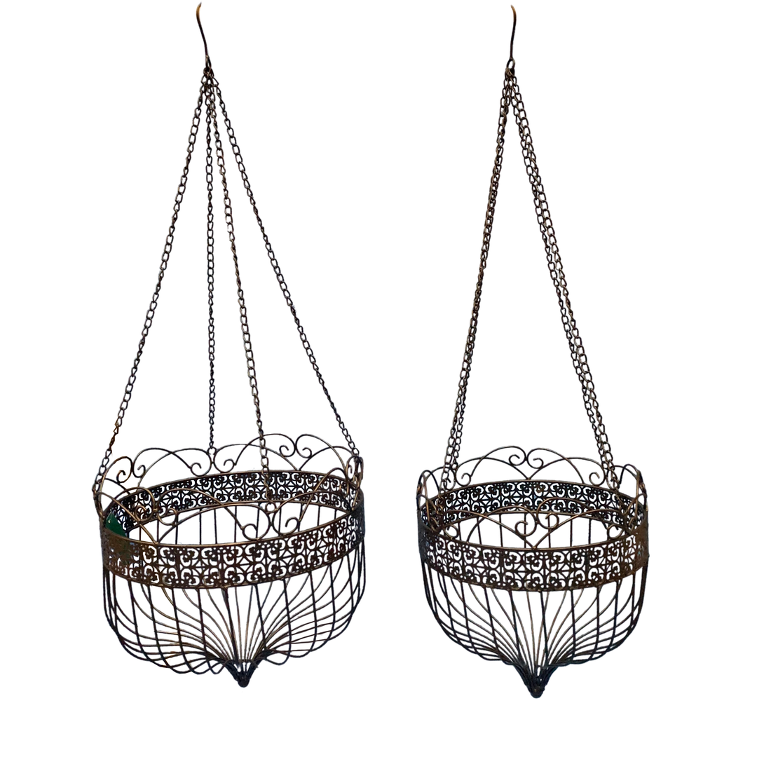 Hanging Planter - Baskets Set of 2 Brown