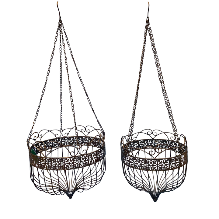 Hanging Planter - Baskets Set of 2 Brown