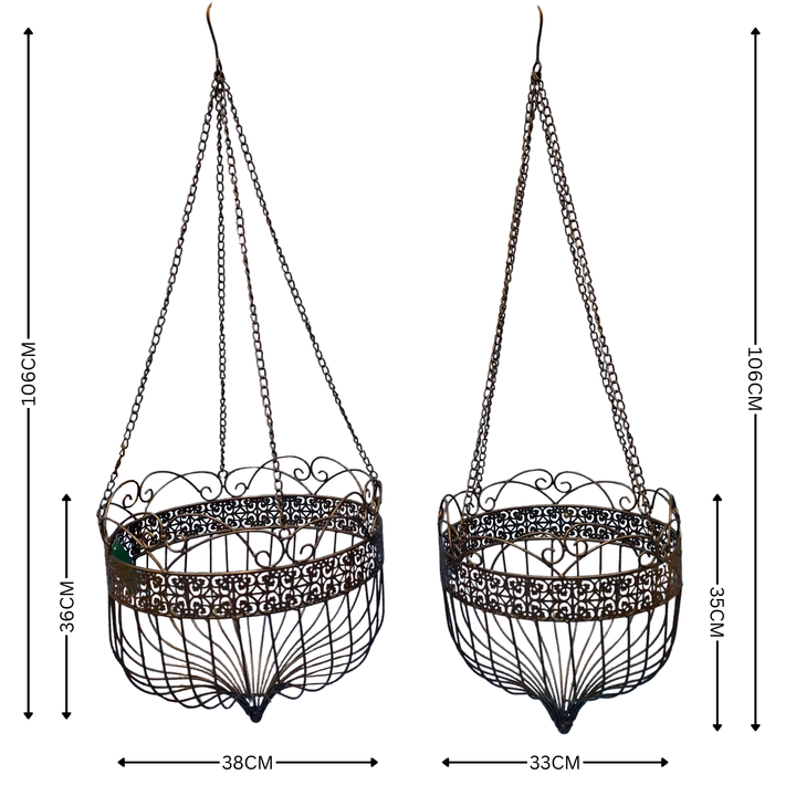 Hanging Planter - Baskets Set of 2 Brown