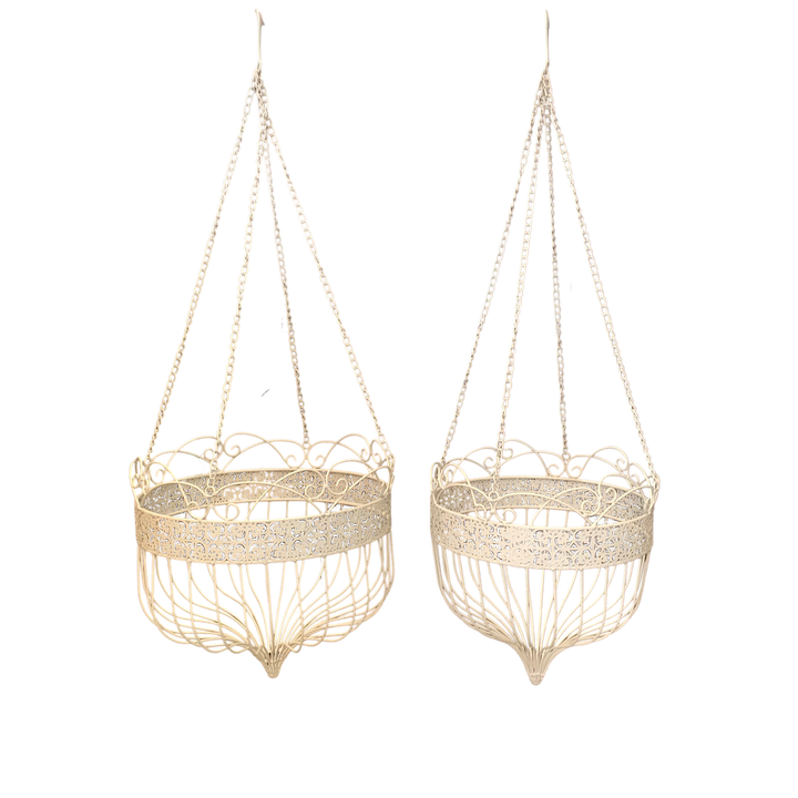 Hanging Planter - Baskets Set of 2 Cream