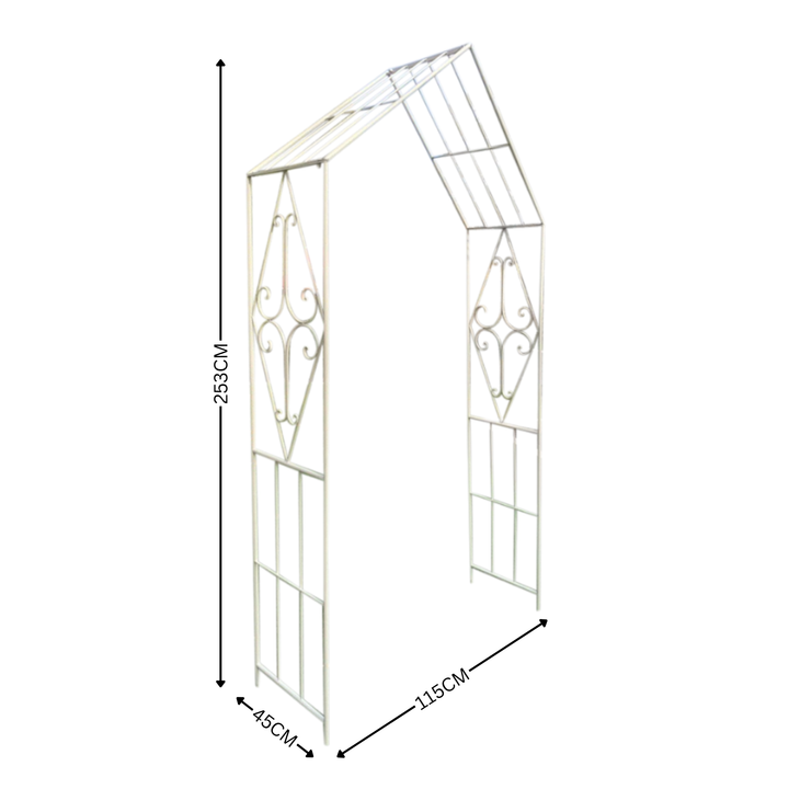 Garden Arch - Pointed Steeple Cream