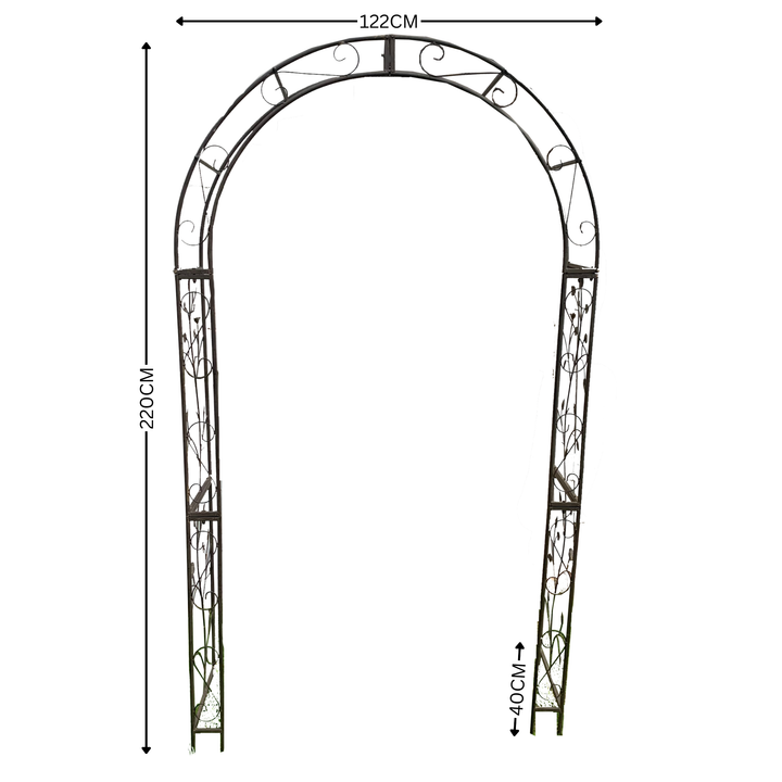 Garden Arch - Round Black/Brown