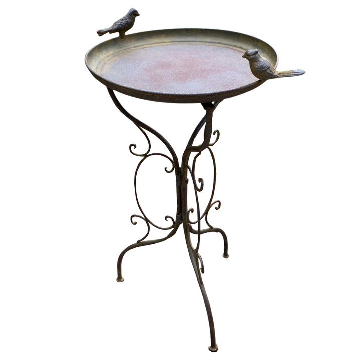 Bird Bath/Feeder - on Stand Rust
