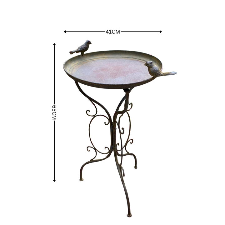 Bird Bath/Feeder - on Stand Rust