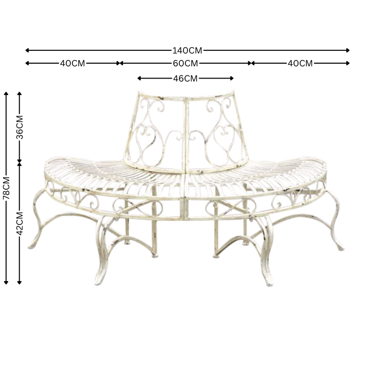 Tree Surround - Half Distressed Antique White