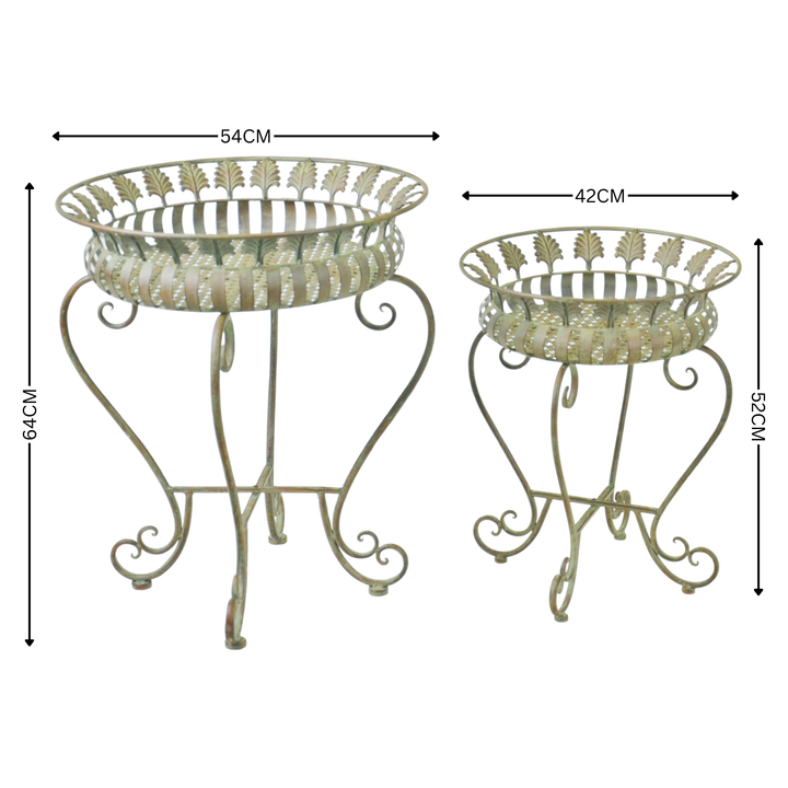 Plant Stand - Set of 2 Antique Bronze Verdi finish