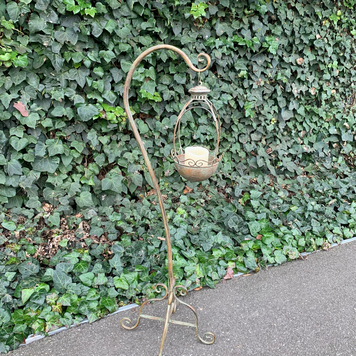 Hanging Planter - on Stand Rustic Green