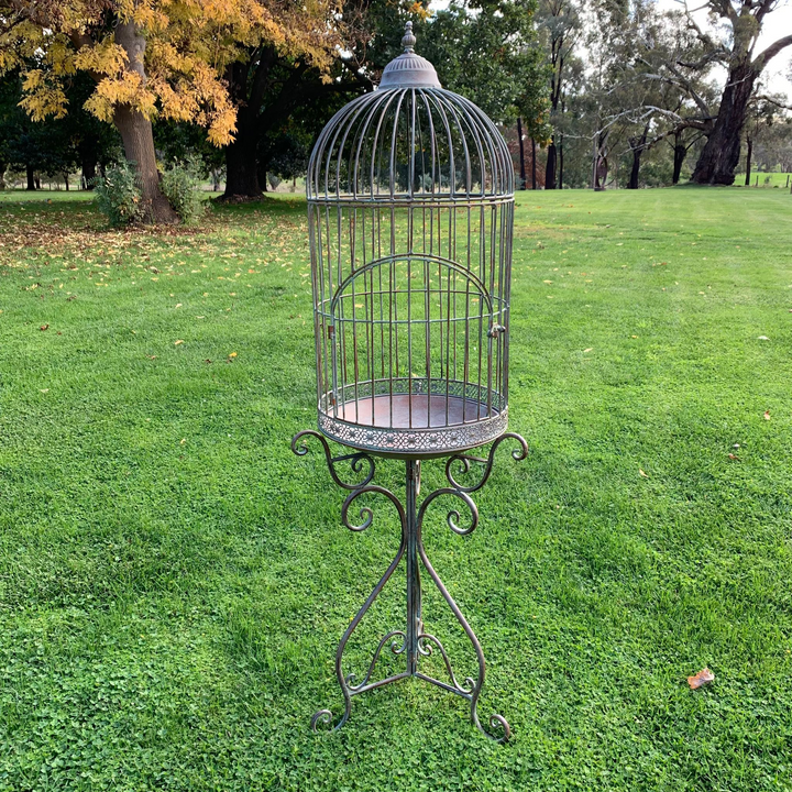 Bird Cage - on Stand Rustic Green