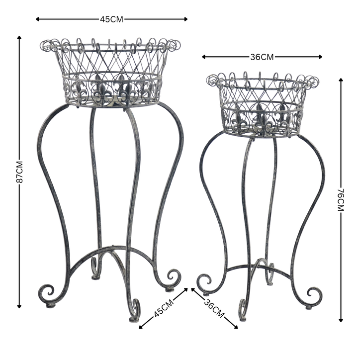 Plant Stand - Rustic Grey Set of 2