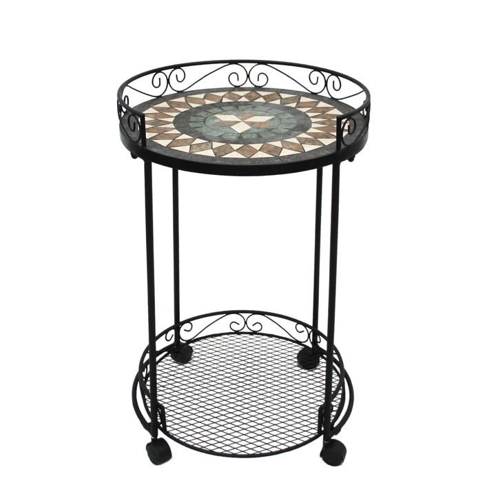 Trolley - with Wheels & Mosaic Top Neutrals