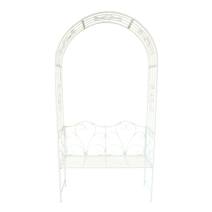 Garden Arch - with Bench Seat Rustic Cream