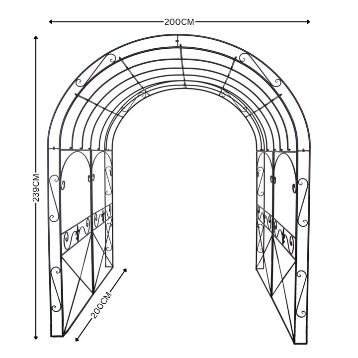 Garden Arch - Walkway Gazebo Metal Rustic Brown
