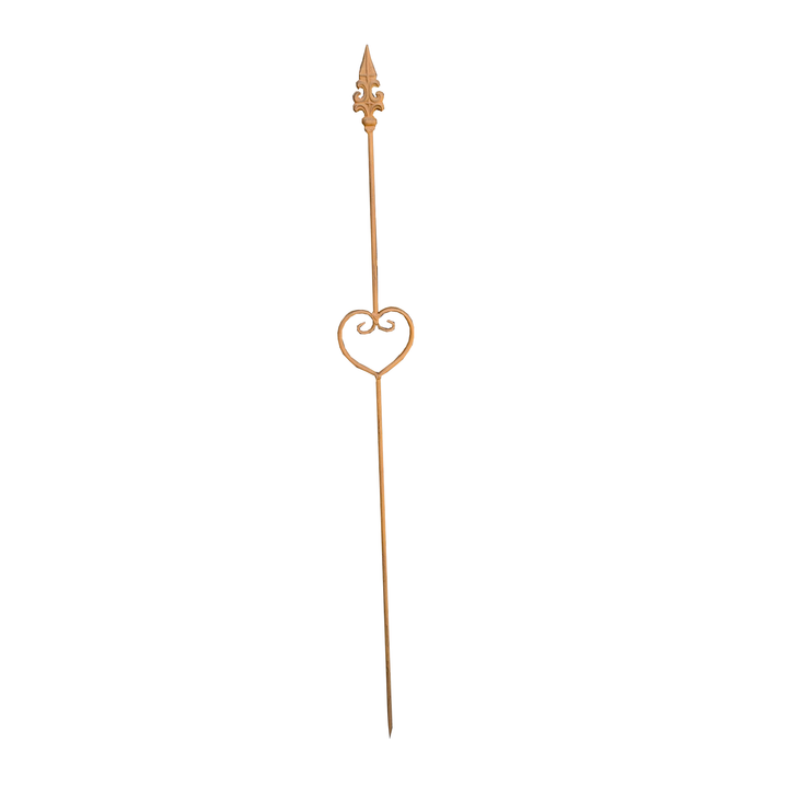 Garden Stake - Rust Decorative Heart Spear Head