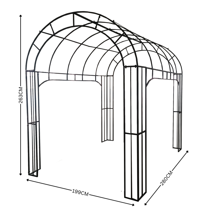 Garden Arch - Tiera Long Walkway Rust