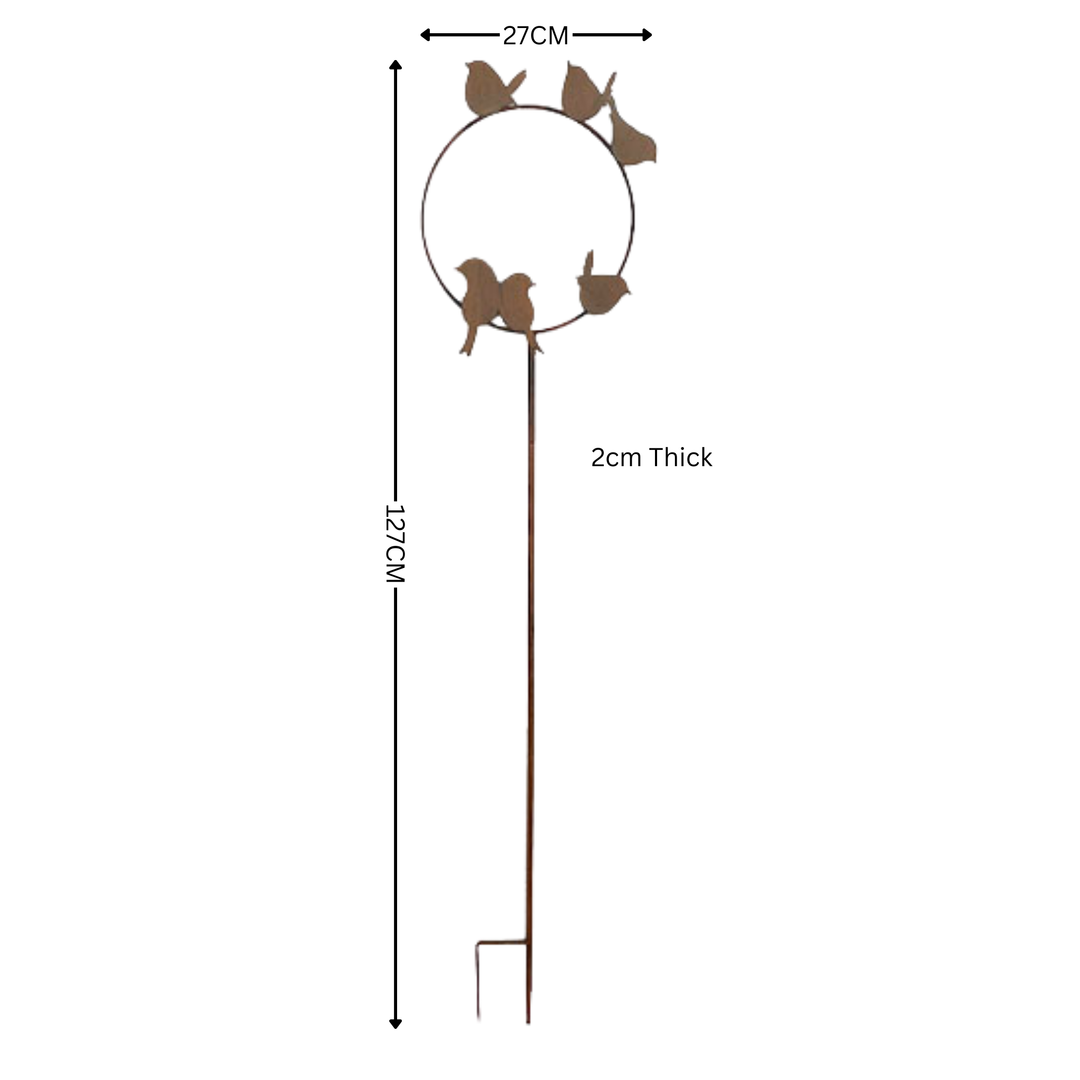 Garden Stake - Circle with Birds