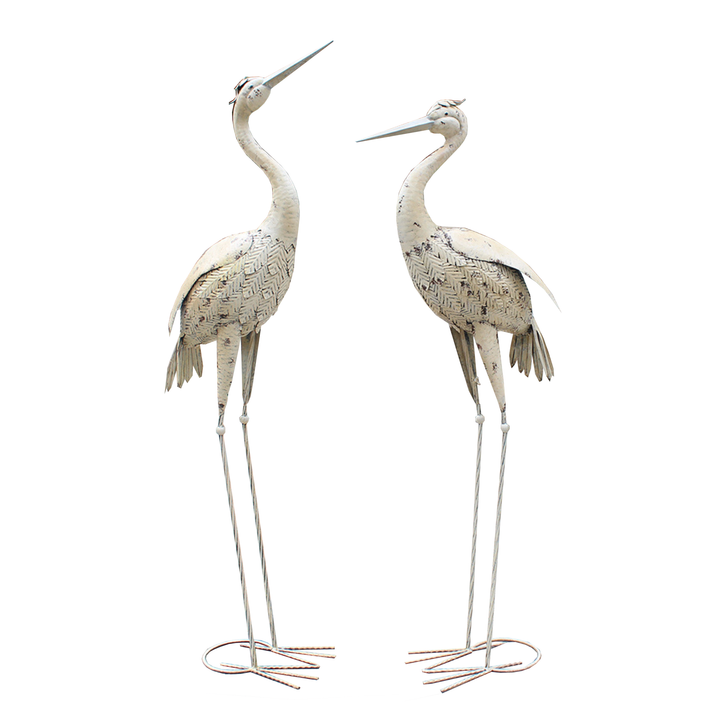 Crane Set - 2 Large Rustic Cream
