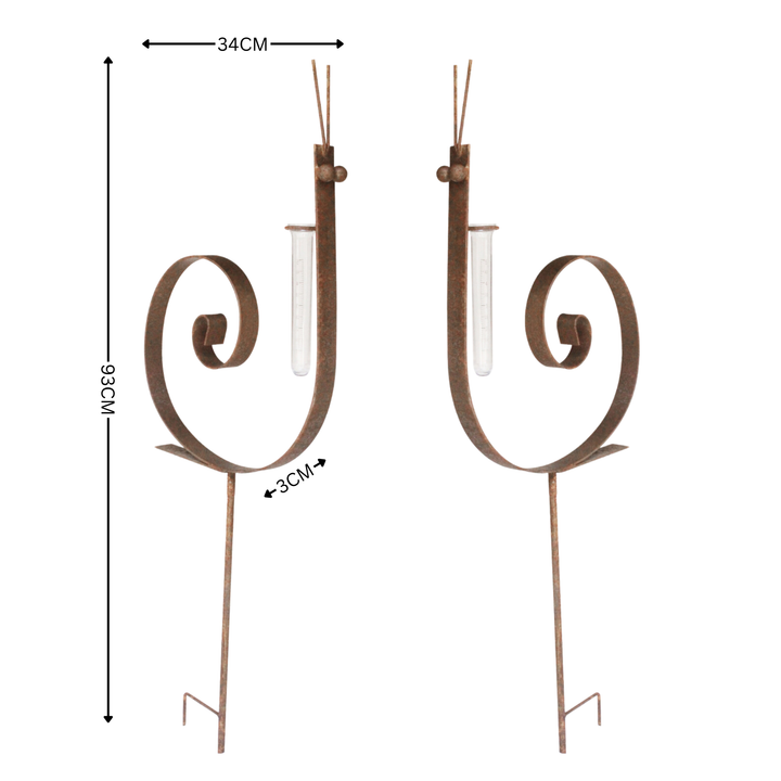 Rain Gauges - Set of 2 Snail Rustic finish