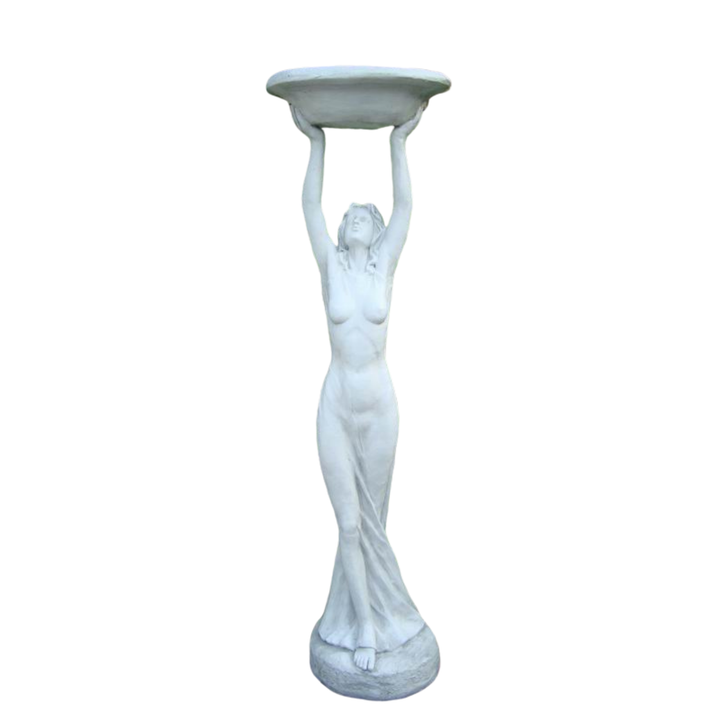Statue - Lady Birdfeeder Cream