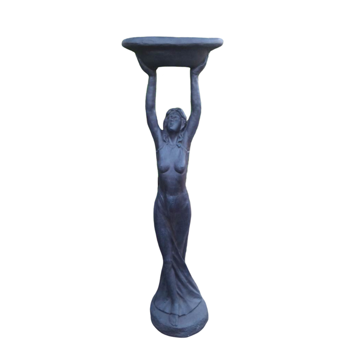 Statue - Lady Birdfeeder Dark Grey/ Black