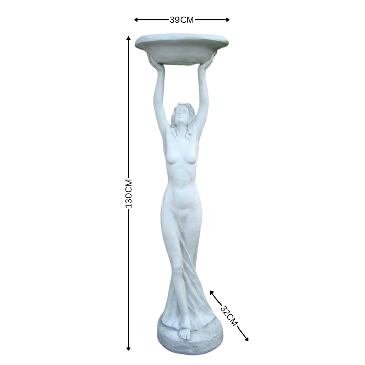 Statue - Lady Birdfeeder Cream
