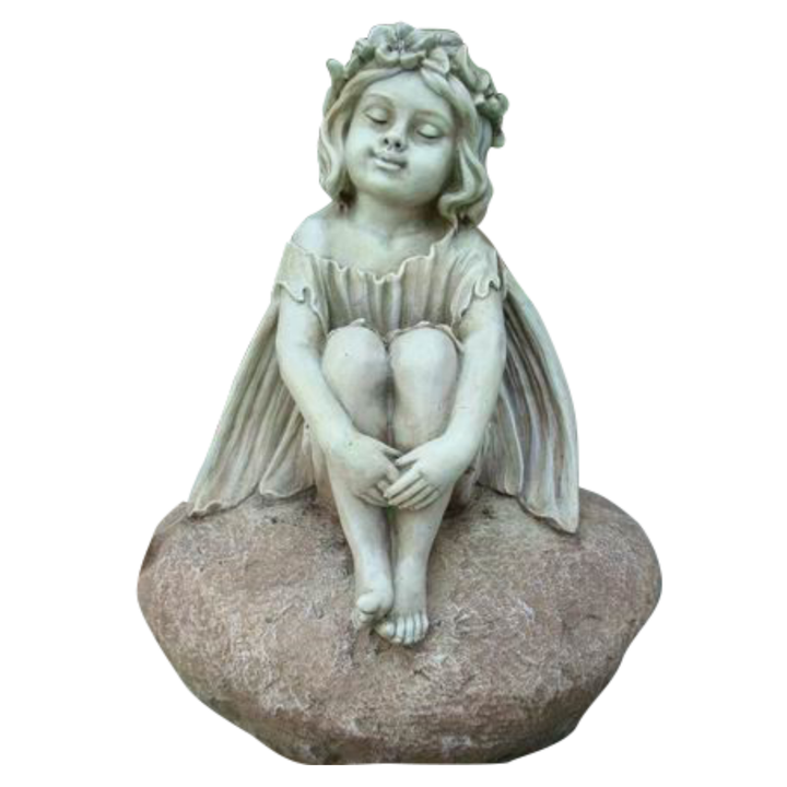 Statue Fairy - Sitting on Rock